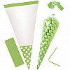 Kiwi Green Polka Dot Cello Sweet Cones - 24cm