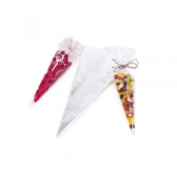 Large Clear Cone Cello Bags with Twist Ties 25CT