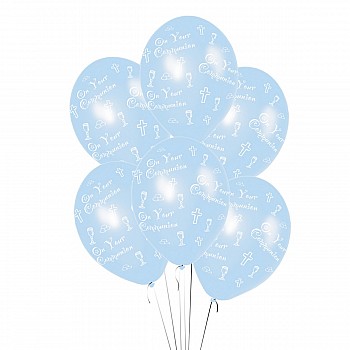 Blue First Holy Communion Balloons - 11" Latex (6pk)