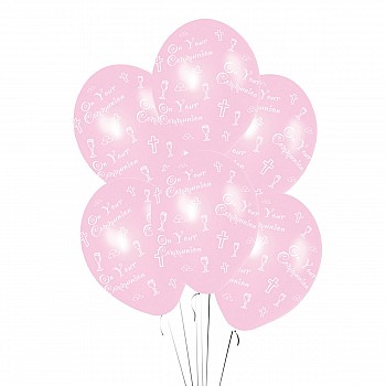 Pink First Holy Communion Balloons - 11" Latex (6pk)