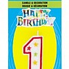 Numeral 1 Glitter Candle with Cake Decor