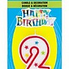 Numeral 2 Glitter Candle with Cake Decor