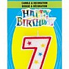 Numeral 7 Glitter Candle with Cake Decor