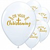 White Christening Day Latex Balloons - 11" Latex (25pk)