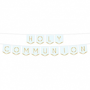 Blue Botanical 'Holy Communion' Paper Banner - 2.5m