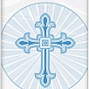 Blue Radiant Cross Plastic Tablecover 1.37m X 2.13m