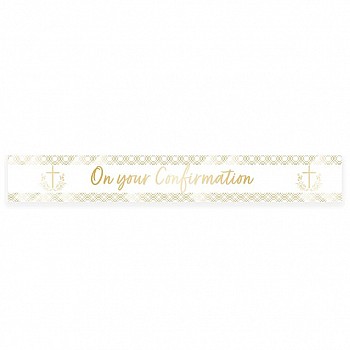 Botanical Celebration 'On your Confirmation' Foil Banner - 2.7m