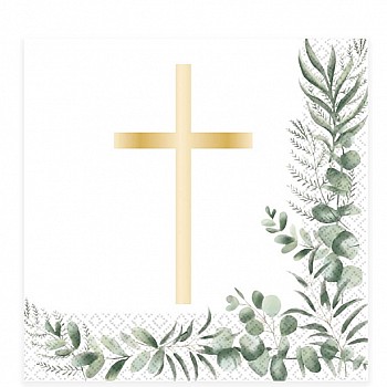 Botanical Celebration Cross Paper Napkins - 33cm