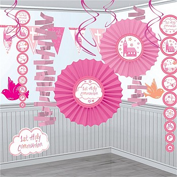 First Holy Communion Pink Decoration Kit