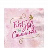 Pink First Holy Communion Luncheon Napkins - 33cm (16pk)