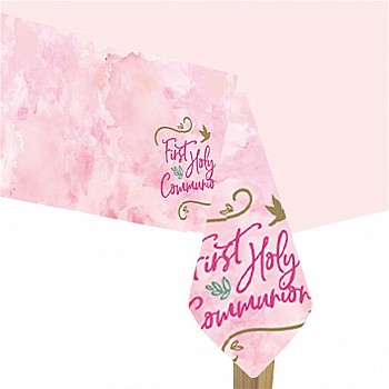 Pink First Holy Communion Tablecover - 1.2 x 1.8m