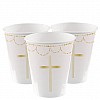 Pink Botanical Cross Paper Cups - 237ml