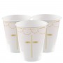 Pink Botanical Cross Paper Cups - 237ml