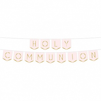 Pink Botanical 'Holy Communion' Paper Banner - 2.5m