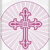 Pink Radiant Cross Plastic Tablecover 1.37m X 2.13m