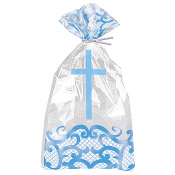 Blue Radiant Cross Plastic Cello Bags (20ct)