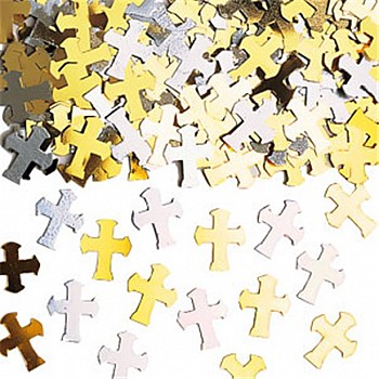 Silver and Gold Cross Confetti