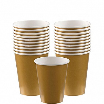 Gold Paper Cups - 266ml (8pk)