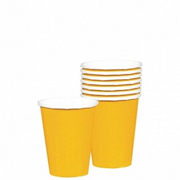 Sunshine Yellow Paper Cups - 270ml (8pk)