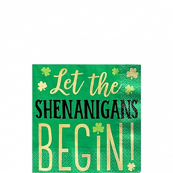 Let the Shenanigans Begin Beverage Napkins - 25cm