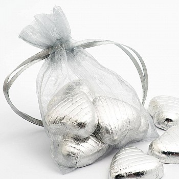 Silver Organza Bag – 3″ x 4″