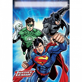 Justice League Party Bags - Plastic Loot Bags (8pk)