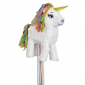 White Pull Unicorn Pinata