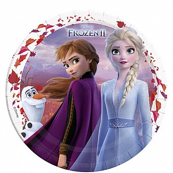 Disney Frozen 2 Plates - 23cm Paper Party Plates (8pk)