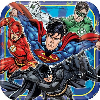 Justice League Dinner Plates - 23cm Paper Party Plates (8pk)