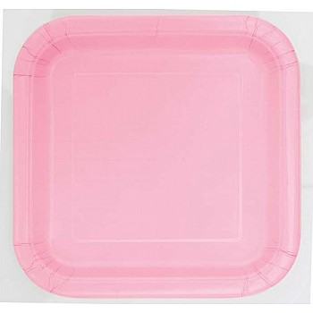 Lovely Pink 9" Paper Square Party Plates (14pk)