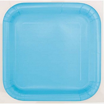 Powder Blue 9" Paper Square Party Plates (14pk)