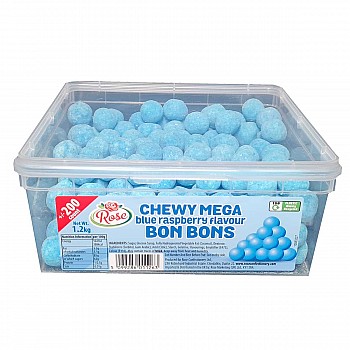 Chewy Mega Blue Raspberry Bon Bons  (200 x 10c)