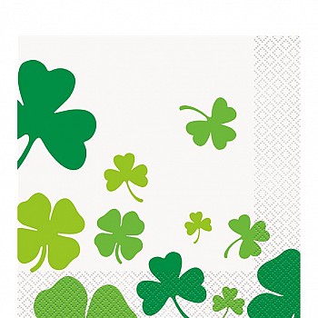 Rainbow Shamrock Paper Lunch Napkins - 33cm