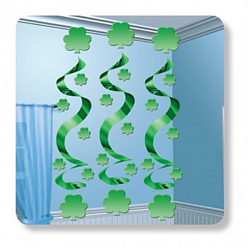 Shamrock Hanging Swirl Decoration - 91cm (6pk)