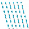  Caribbean Blue Stripe Paper Straws (24 Pack)