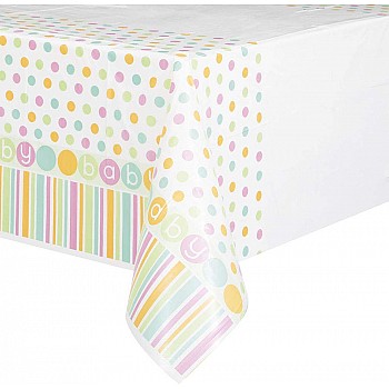 Baby Shower PastelPlastic Tablecover - 137cm x 243cm