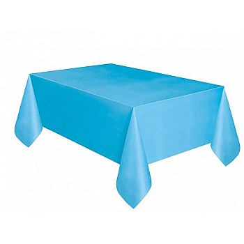 Caribbean Blue Plastic Tablecover - 1.4m x 2.8m