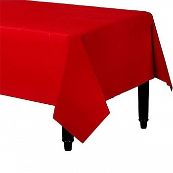 Red Plastic Tablecover - 1.4m x 2.8m 