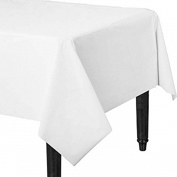 White Plastic Tablecover - 1.4m x 2.8m 