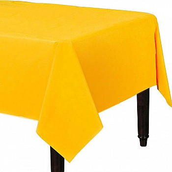 Yellow Plastic Tablecover - 1.4m x 2.8m 