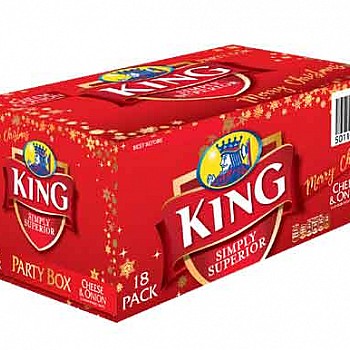 King Cheese & Onion Crisps Party Box (18PK)