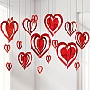 Valentines 3D Heart Hanging Decorations