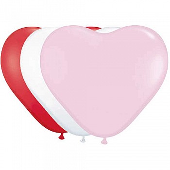 Heart Shaped Balloons - 11" Latex