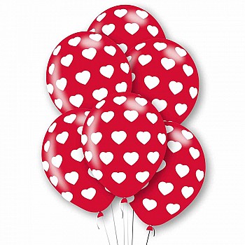 Polka Hearts Balloons - 11" Latex