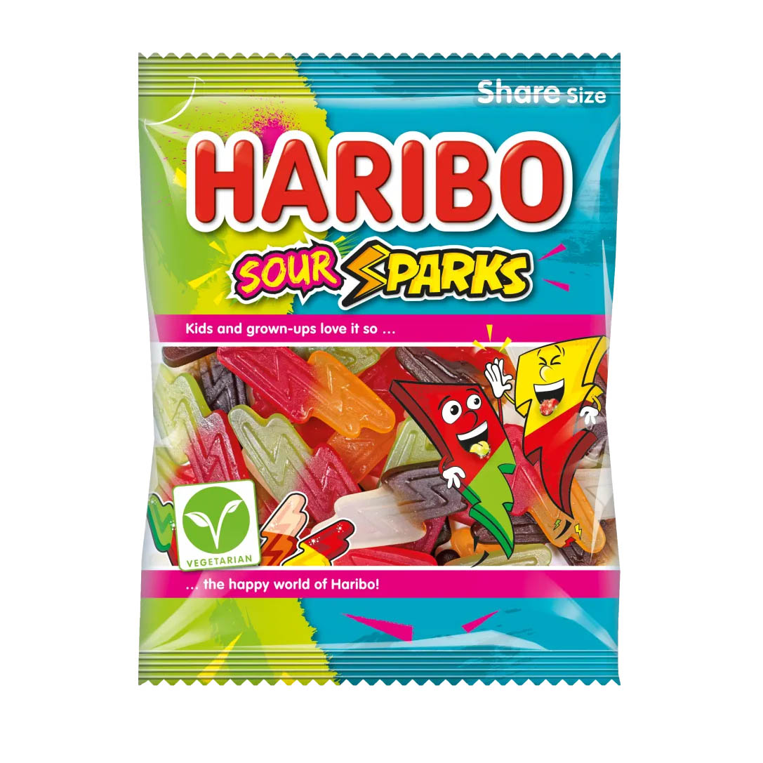 Haribo Sour Sparks Share Box (140g) - Haribo Tubs| SweetCo